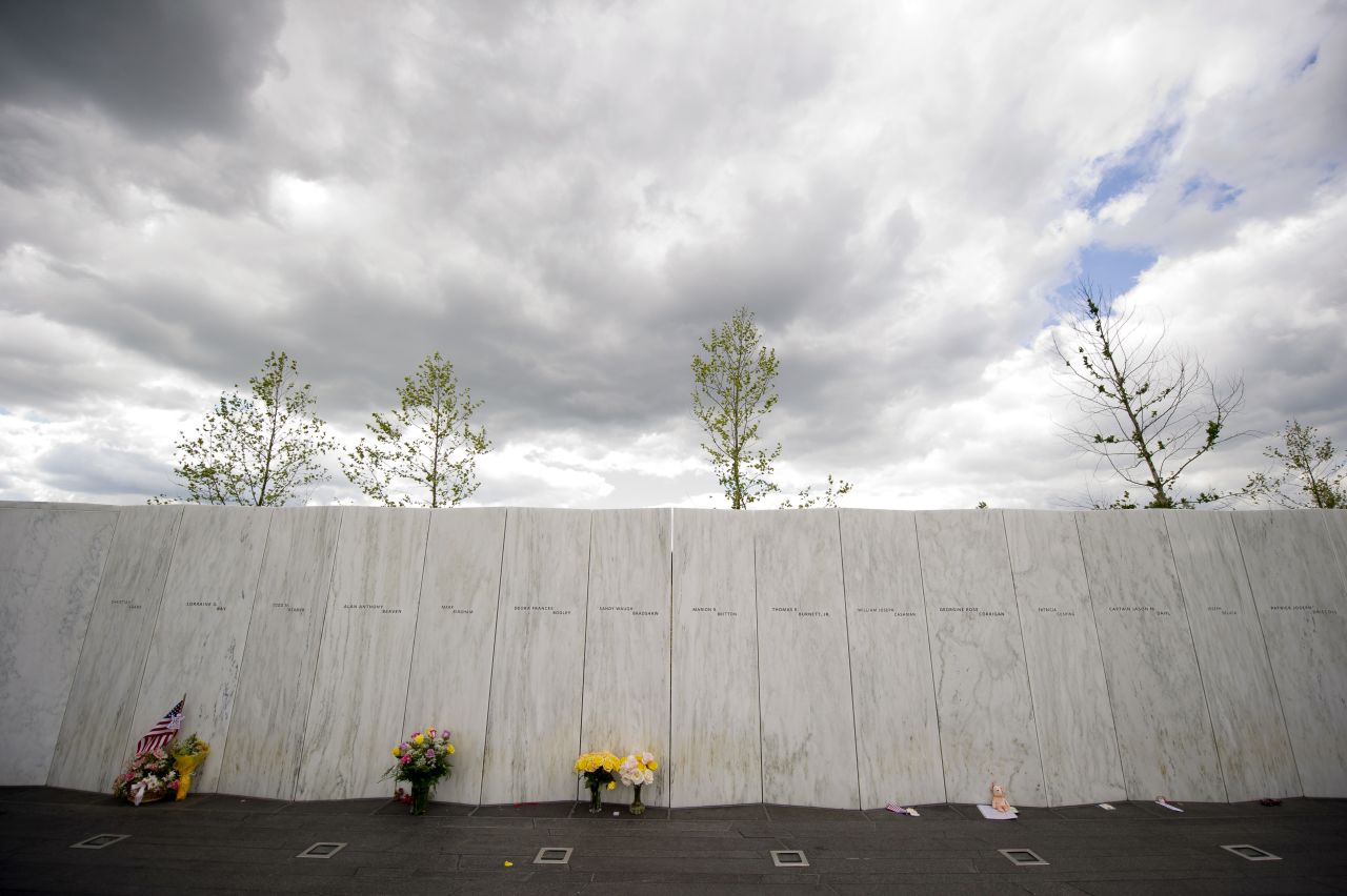 Flowers are left Monday at the Flight 93 National Memorial in Shanksville, Pennsylvania, prior to ceremonies commemorating the 11th anniversary of the 9/11 attacks. 