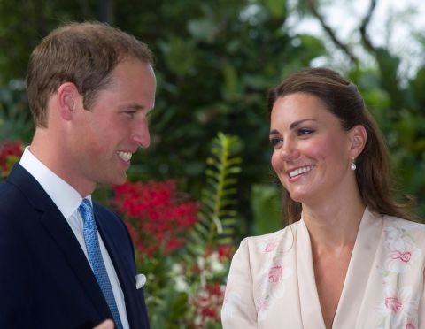 After their arrival Tuesday Catherine and her husband, Prince William, visit the Singapore Botanic Gardens.