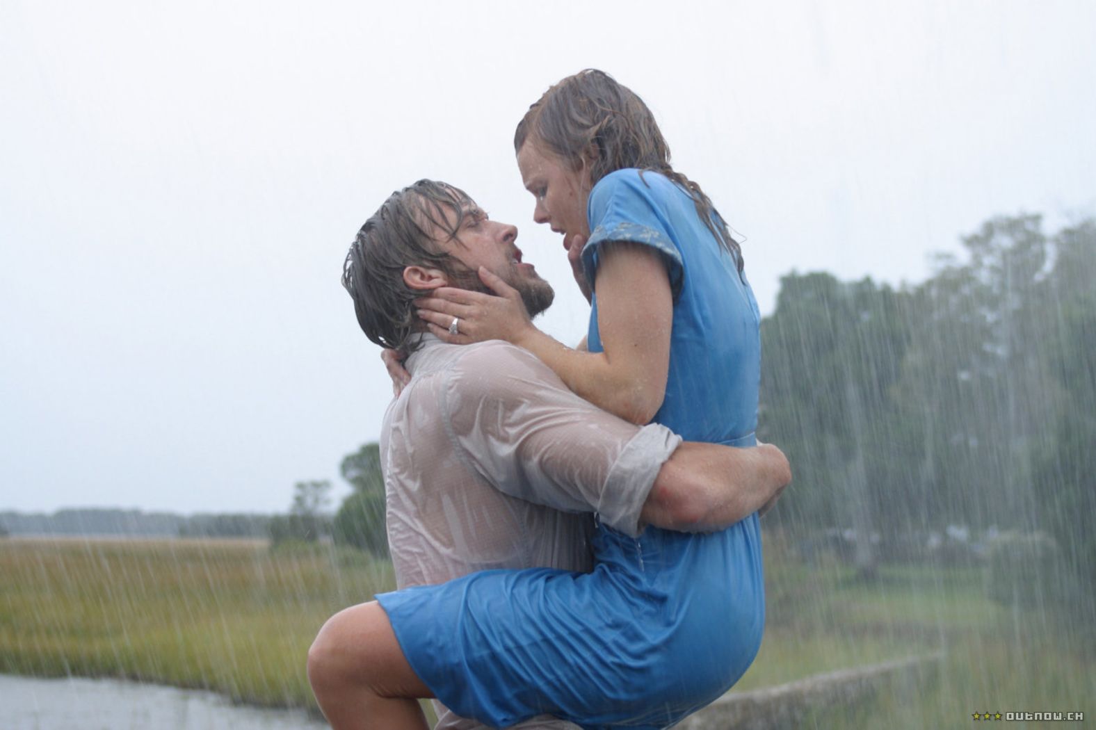 <strong>"The Notebook" (2004): </strong>Allie (Rachel McAdams) and Noah (Ryan Gosling) sizzled on screen in this tear-jerking love story that made the actors America's sweethearts for some time, an accomplishment that should be lauded if only because both of them are from Canada. The rain kiss MVP of the early aughts, "The Notebook" was a love story we vowed never to forget — and haven't been able to because it's always airing on cable TV. <br /> 