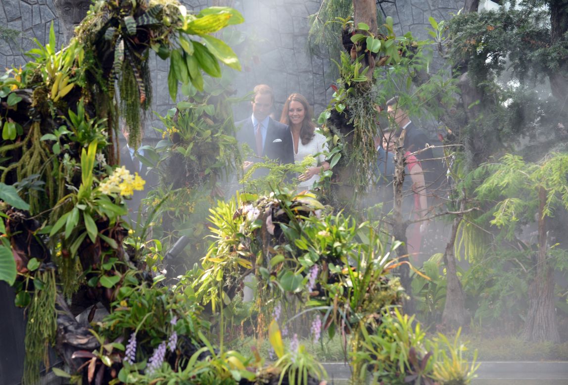The royal couple visit Gardens by the Bay on Wednesday.