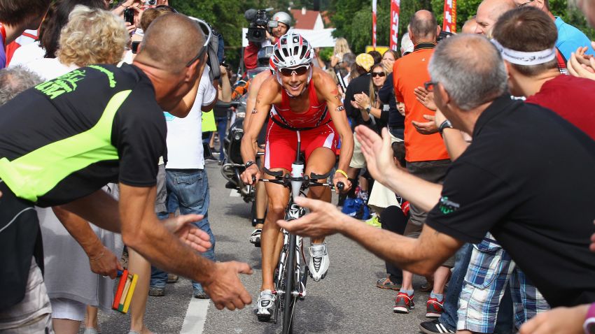 Chrissie Wellington of England competes during the Challenge Roth Triathlon on July 10, 2011 in Roth, Germany. (P