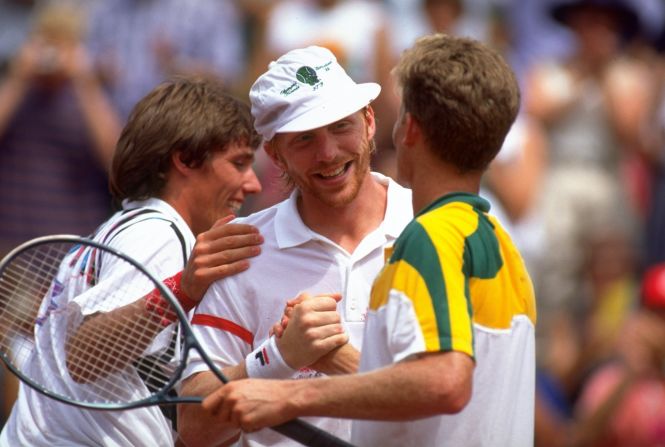 Upon beating South Africa in the 1992 Olympic final, Stich and Becker hugged "like brothers" -- a gesture Becker says would have been "impossible" just a week before the tournament. 