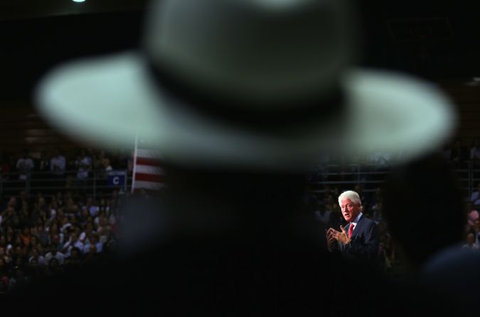 Former President Bill Clinton speaks in support of Obama during a campaign stop in Miami on Tuesday, September 11.