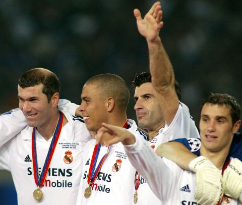 Ronaldo joined Real Madrid from Inter Milan in 2002. After waiting until October to make his debut for Madrid, he ended the season with 23 league goals as Los Blancos took the Spanish La Liga title.
