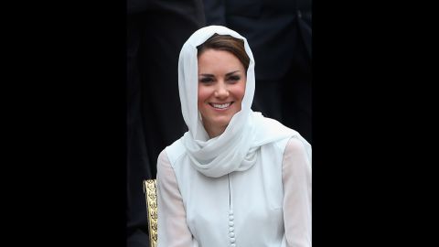 Catherine, Duchess of Cambridge, visits Assyakirin Mosque on Friday.