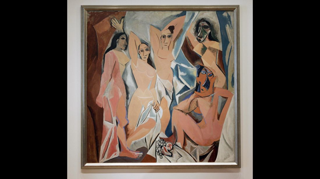 Pablo Picasso's "Les Demoiselles d'Avignon" from 1907 may be especially pleasing to the eye because it exaggerates human forms, showing influences of the cubism movement. 