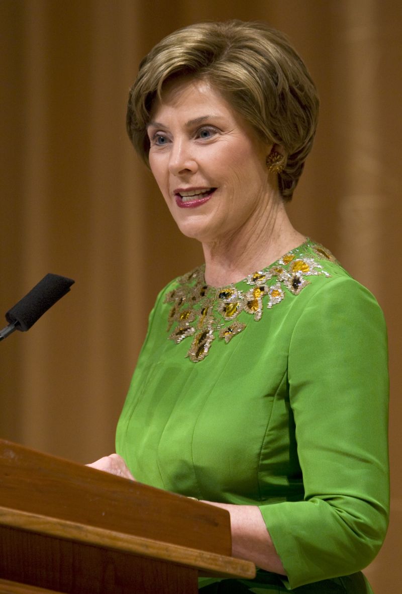 Laura bush 2024 green dress