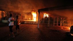 Benghazi Libya consulate aflame.gi