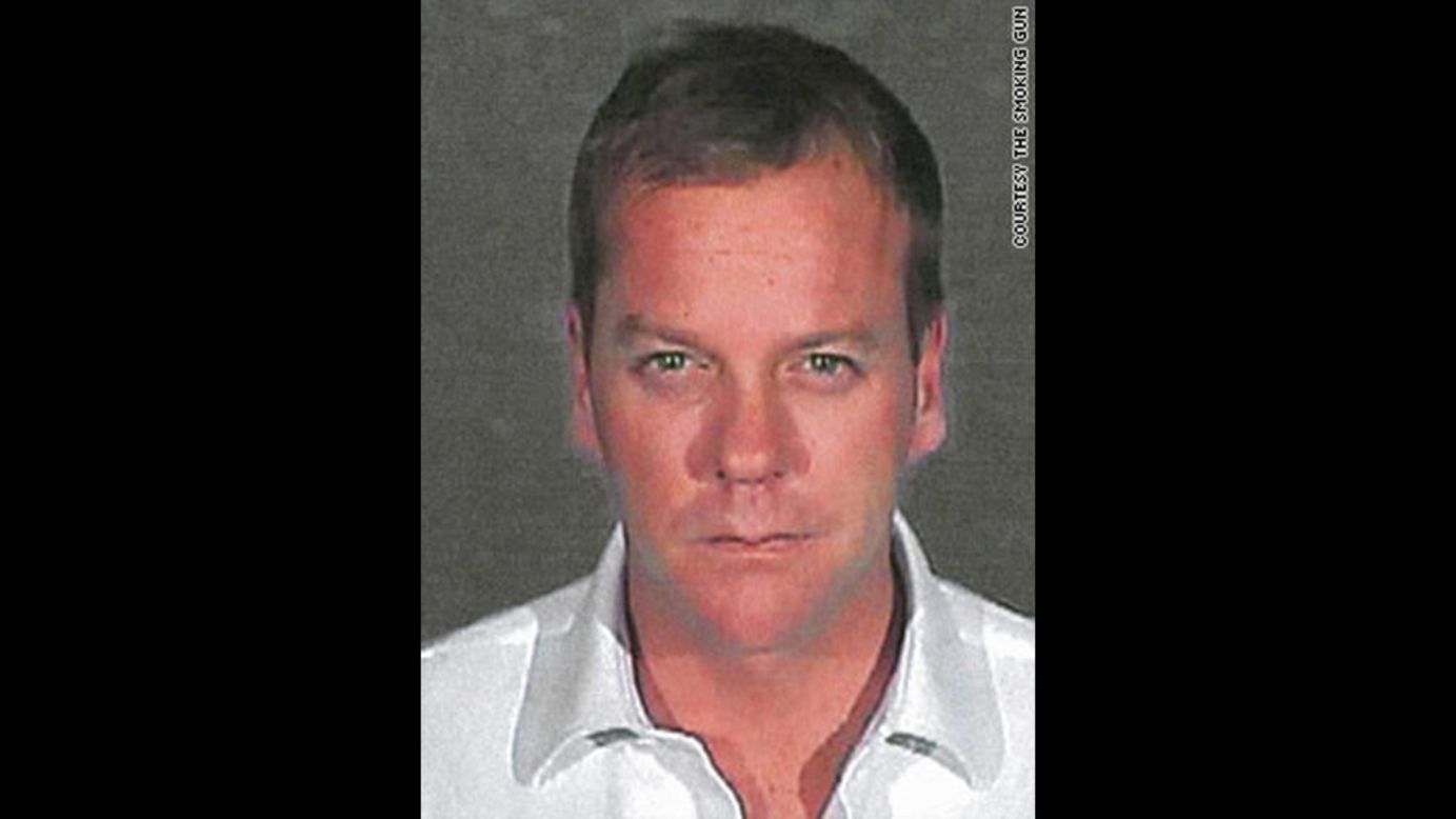 In 2007, Kiefer Sutherland got this mug shot after surrendering to serve a 48-day sentence for his third DUI arrest. 