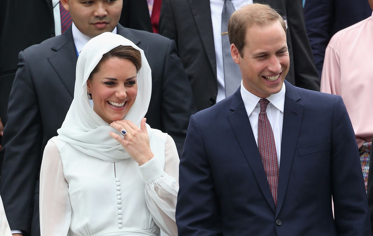 Catherine, Duchess of Cambridge, and Prince William, Duke of Cambridge, visit Assyakirin Mosque in Kuala Lumpur, Malaysia, on Friday, September 14, Day Four of the royal couple's tour of the Far East.