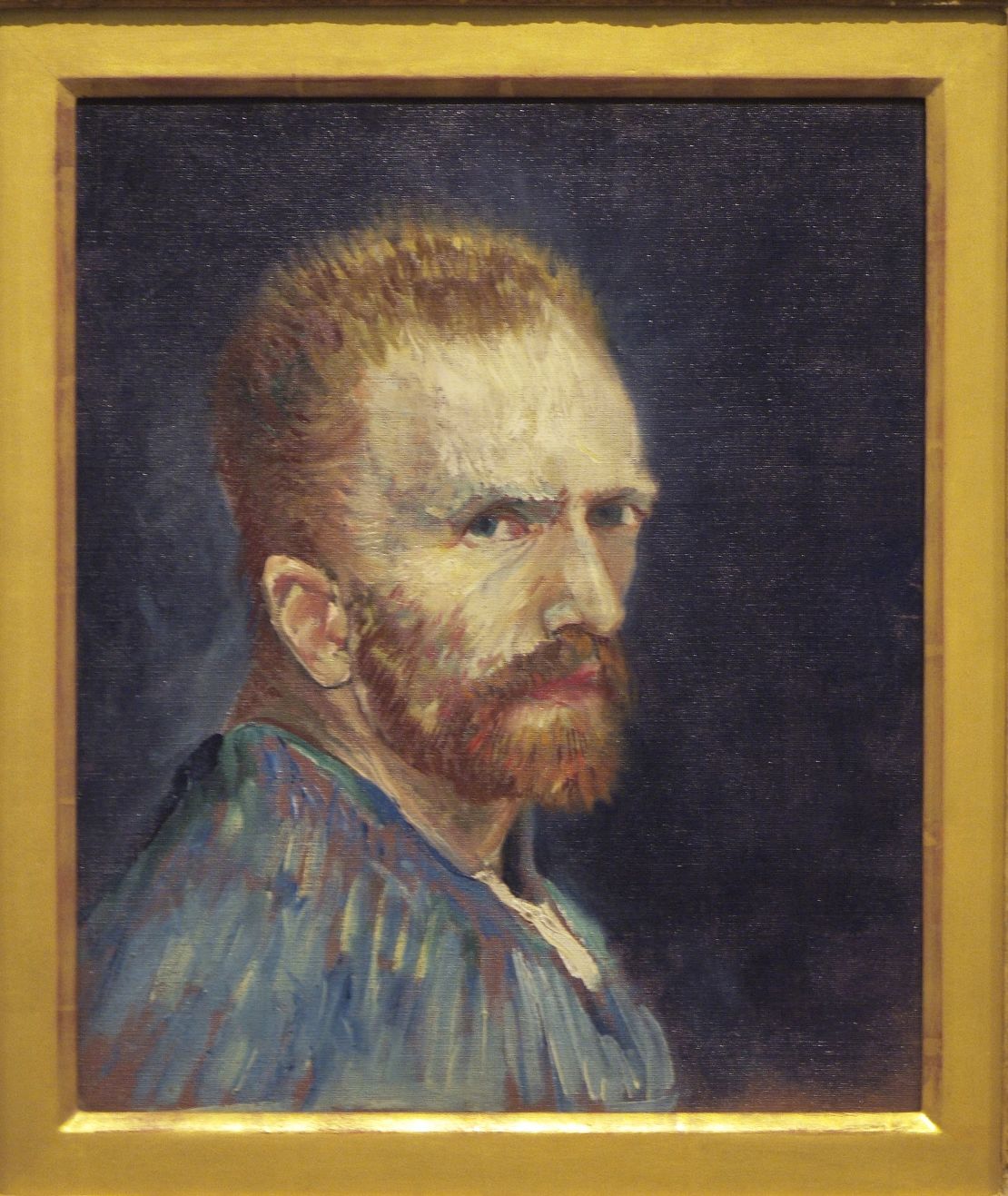 In this self portrait, Vincent van Gogh distorts his own face with his signature style, which may increase its appeal.