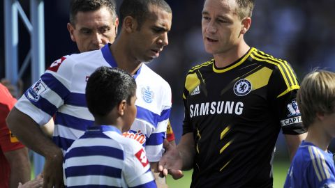 Anton Ferdinand declines John Terry's offer of a handshake before Saturday's Premier League match at Loftus Road