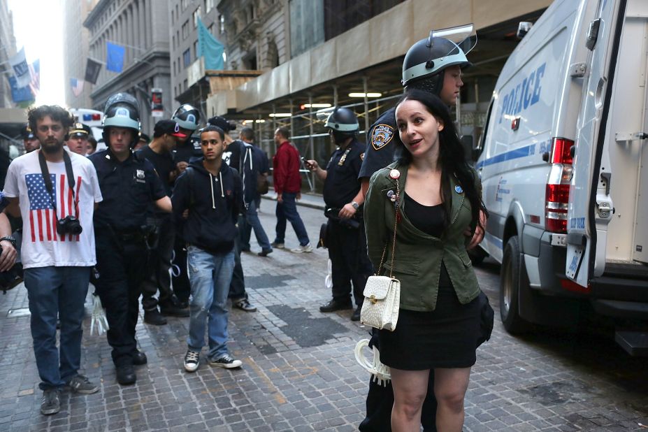 Protesters are arrested during Occupy Wall Street demonstrations on Monday.