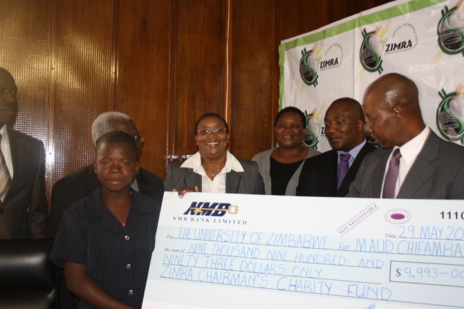 She has been granted a four-year scholarship from the Zimbabwe Revenue Authority (ZIMRA), valued at nearly $10,000.