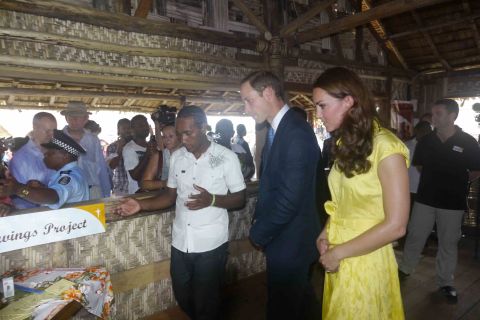 The Duke and Duchess of Cambridge visit Burns Creek, a troubled community on the outskirts of Honiara, the capital of the Solomon Islands. 