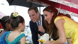 Prince William, Duke of Cambridge and Catherine, Duchess of Cambridge meet young well-wishers during a visit to the Coast Watcher and Solomon Scouts Memorial on day 7 of their Diamond Jubilee Tour in Honiara, Solomon Islands on Monday.