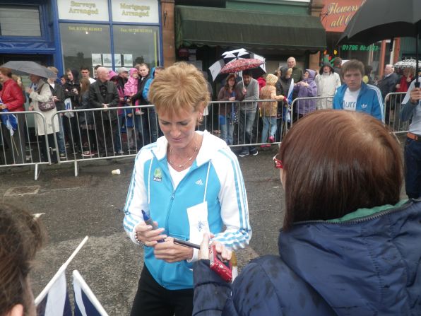 Murray's mother Judy was also present to greet the crowds. Judy is a tennis coach and Britain's Fed Cup captain.