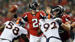 Atlanta Falcons quarterback Matt Ryan looks to throw the ball during the game against the Denver Broncos at the Georgia Dome in Atlanta on Monday, September 17. Check out the action from Week 2 of the 2012 National Football League season, and look back at the best of Week 1.