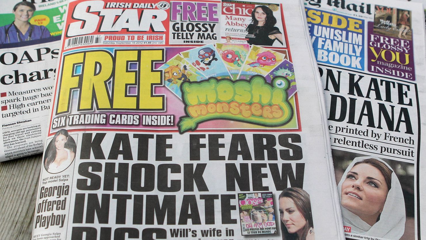 The Irish Daily Star on September 15 featured the topless pictures of the Duchess of Cambridge.