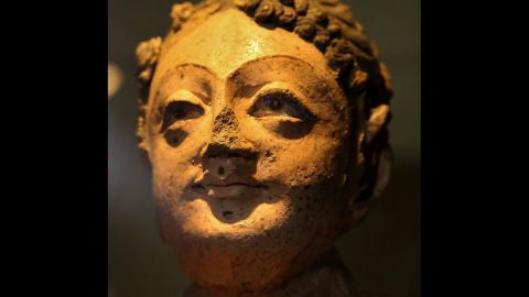 A five-foot statue of a Buddhist devotee was recovered from Mes Aynak.