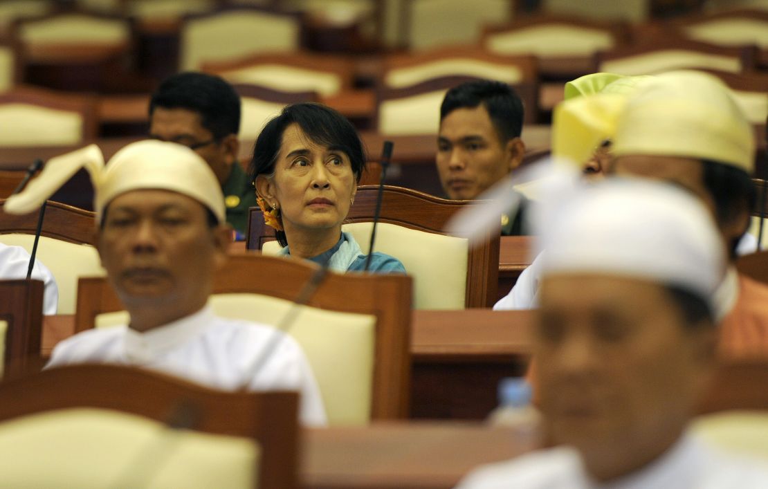 Suu Kyi seen in parliament in November 2012. 