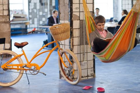 European cities have embraced the co-working concept. Zonaspace (pictured) in St Petersburg, Russia, is said to be the largest co-working place in the country.