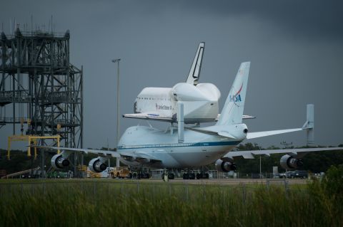 Space shuttle Endeavour is seen atop NASA's Shuttle Carrier Aircraft at the Shuttle Landing Facility at Kennedy Space Center on Monday, September 17, in Cape Canaveral, Florida. <a href="http://www.cnn.com/SPECIALS/world/photography/index.html">See more of CNN's best photography</a>.