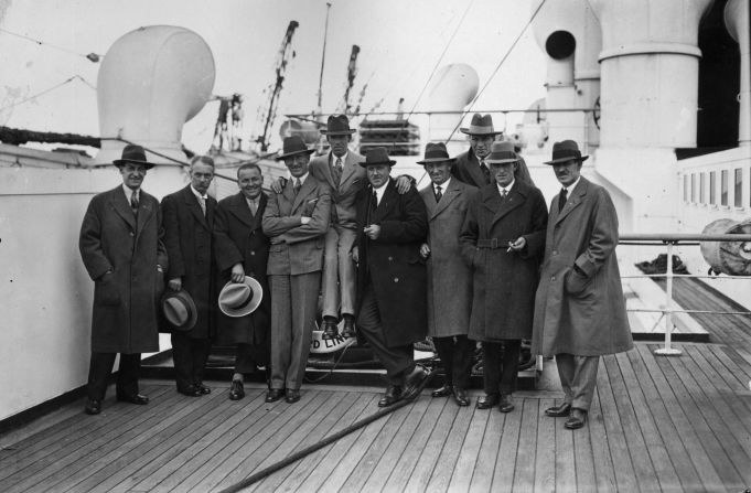 In the beginning. The Great Britain and Ireland team on its way to the inaugural match in 1927 in Boston, Massachusetts, where the United States were deserving winners.