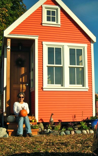 Living in a cozy 200 square foot home in Point Roberts, WA, Jamie Dehner says less is more. "A small space is easy to clean, heat and there's a wonderful coziness about it," she says. "Who would think that such a small space could be an outlet for so much expression?"<a href="http://ireport.cnn.com/docs/DOC-816103"> Learn more about her tiny home experience on Jamie Dehner's iReport.</a>