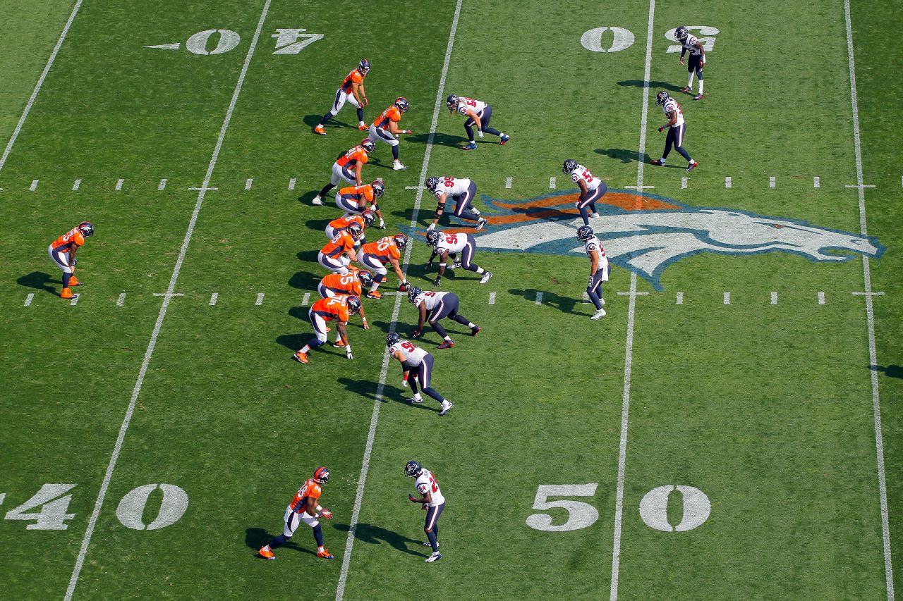 The Denver Broncos offense faces off against the Houston Texans defense on Sunday in Denver. The Texans defeated the Broncos 31-25. 