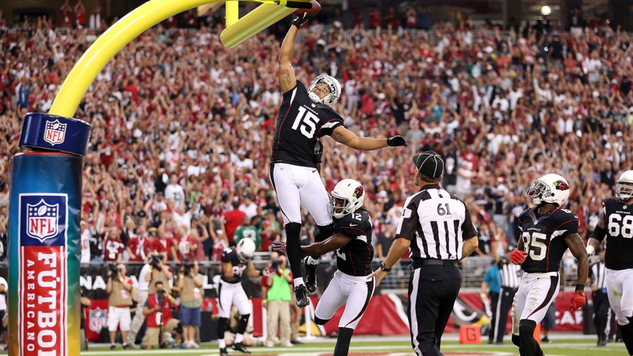 Michael Floyd of the Cardinals celebrates after scoring.
