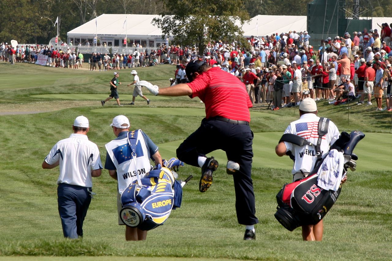 Boo Weekley's first fairway antics were a celebrated feature of the shock win for the United States over Europe at Valhalla in 2008.