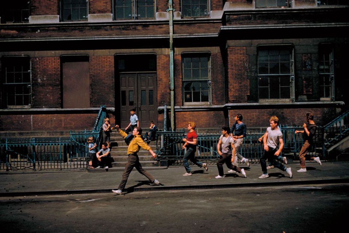A scene from the set of the 1961 movie, "West Side Story."