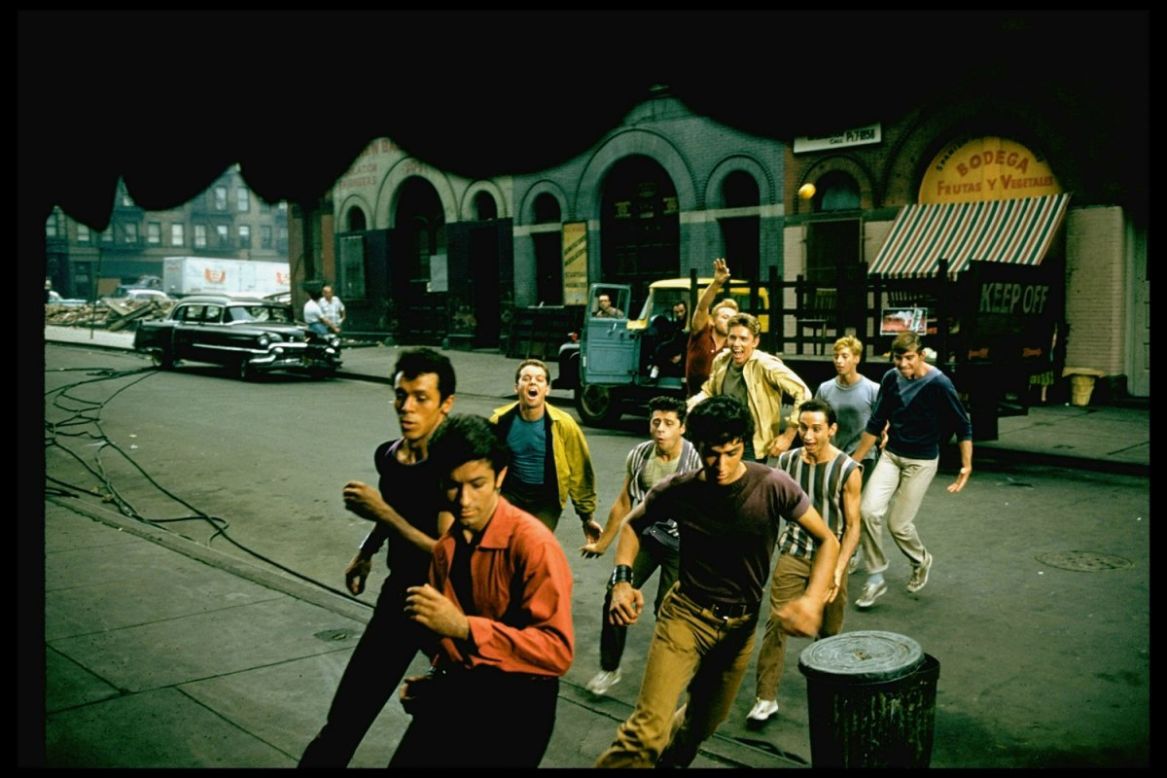 A scene from the set of the 1961 movie, "West Side Story."