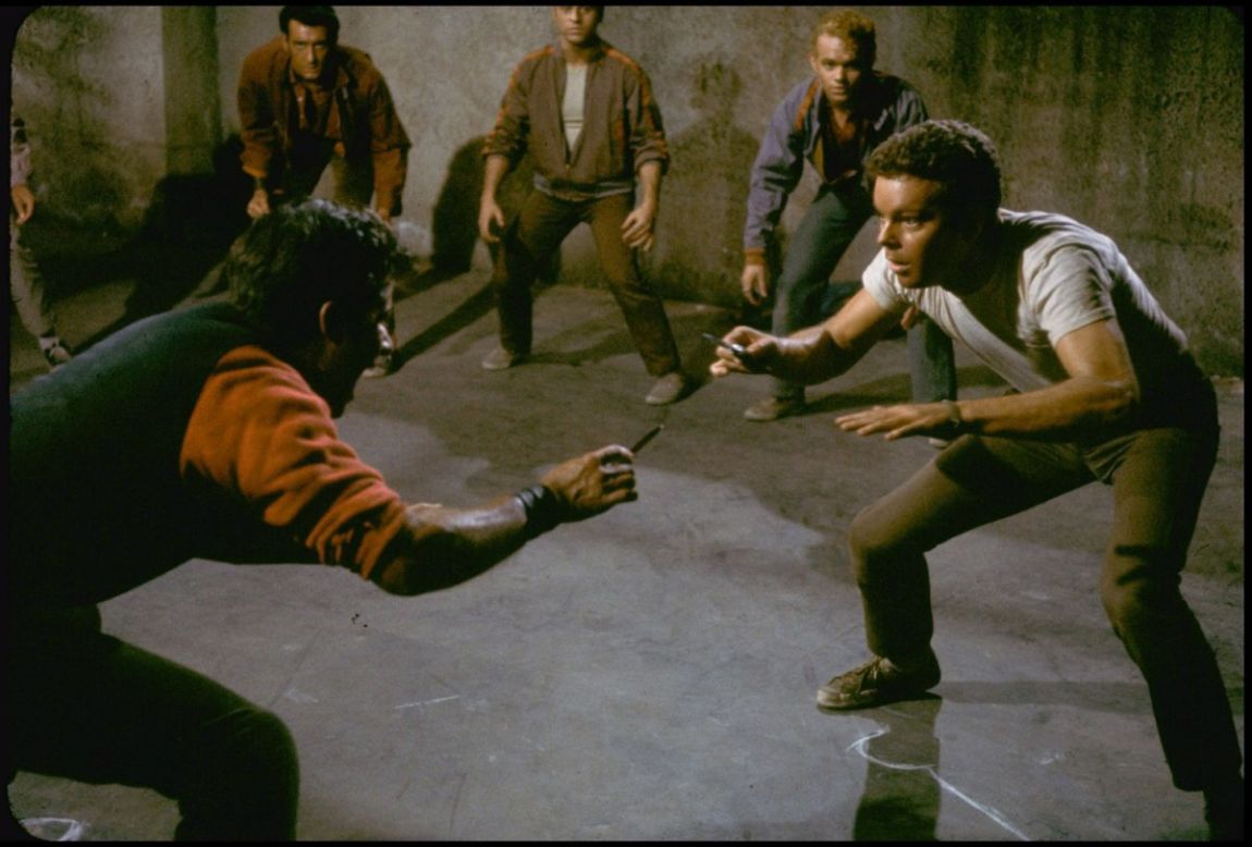 A scene from the set of the 1961 movie, "West Side Story."<br />