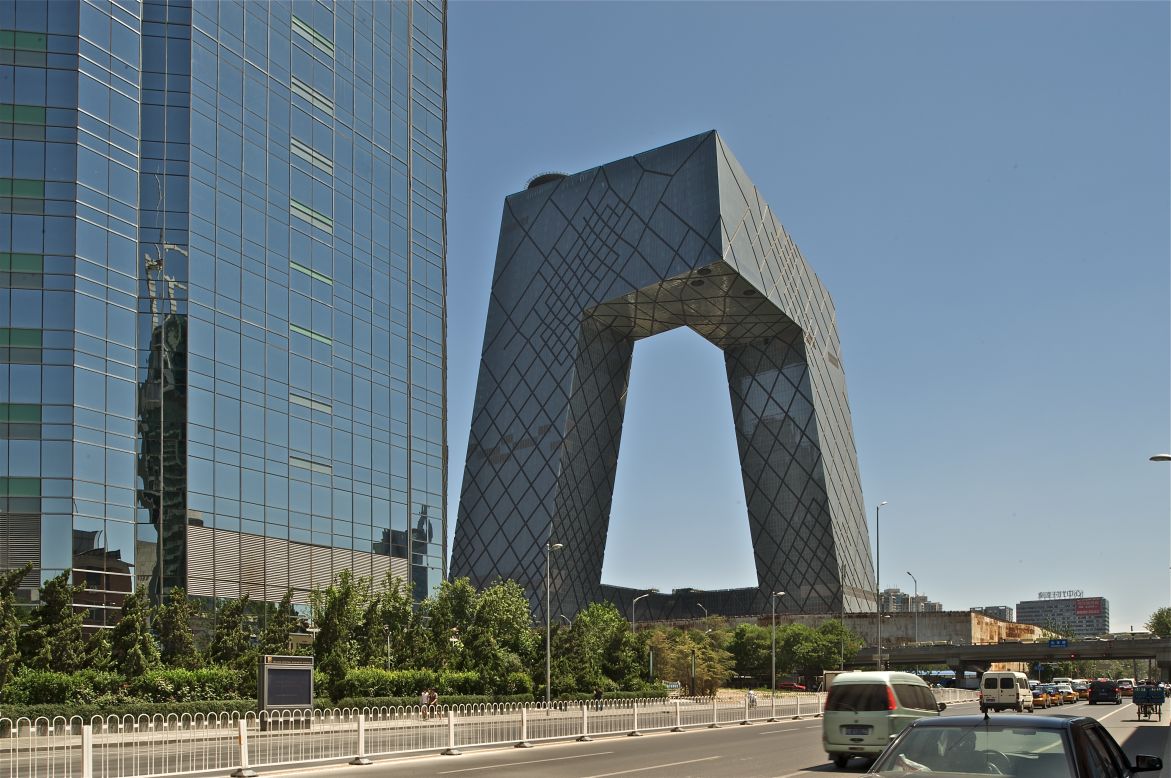 The CCTV building in Beijing, China, designed by Rem Koolhaas and German architect Ole Scheeren took 10 years to complete. It is known locally as "The Big Pants." 