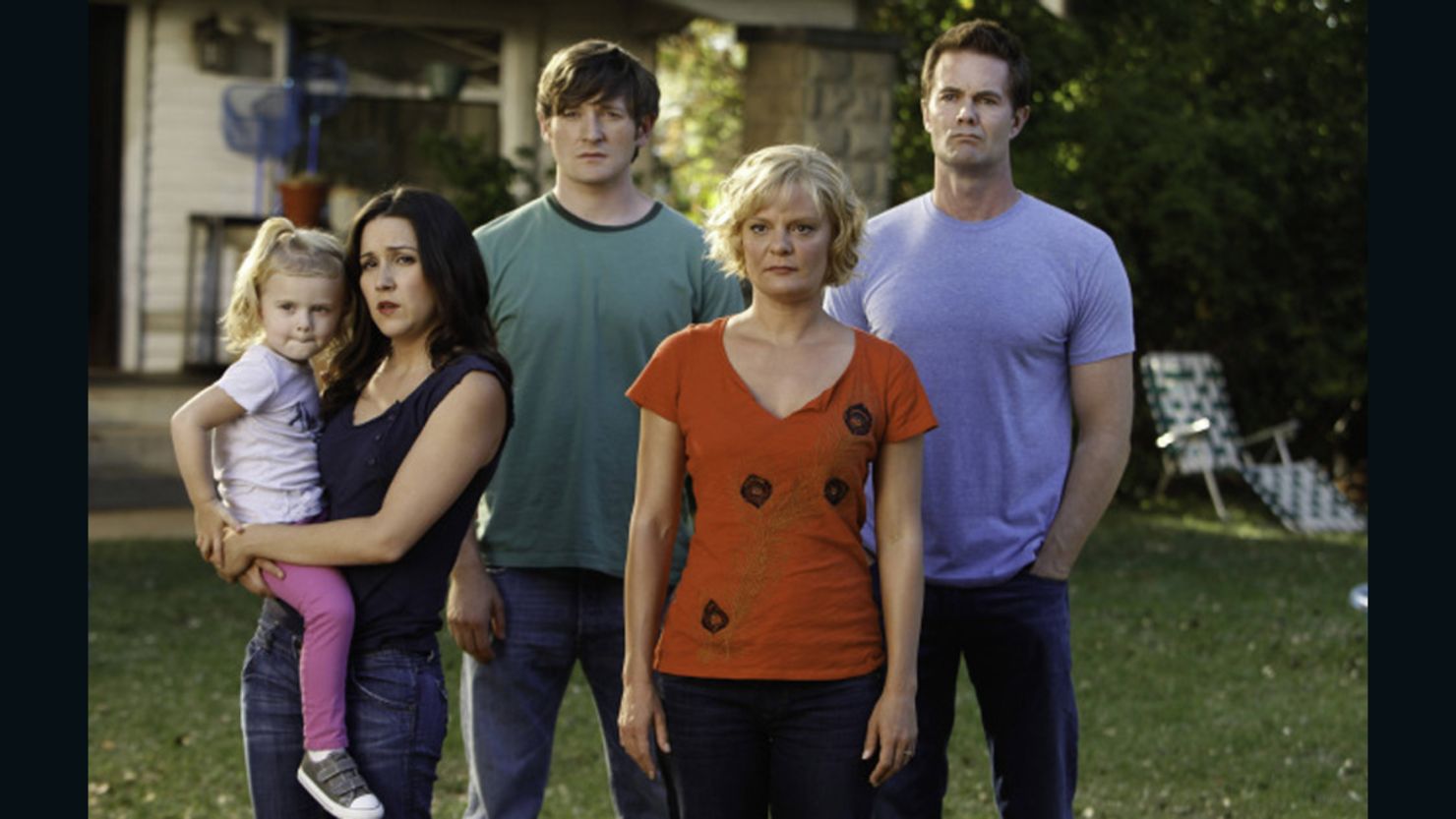 Martha Plimpton, second from right, who plays Virginia on "Raising Hope," will clean one fan's house to promote the Fox show.
