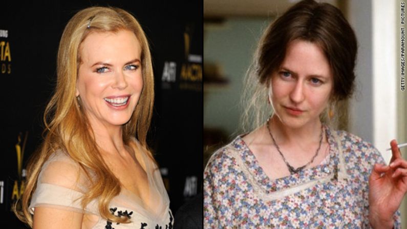 Nicole Kidman nabbed a best actress Oscar for her portrayal of Virginia Woolf in 2002's "The Hours." But the makeup job that changed her appearance -- aided greatly by a prosthetic nose <a href="http://www.nytimes.com/2003/02/15/movies/the-nose-was-the-final-straw.html?pagewanted=all&src=pm" target="_blank" target="_blank">that stirred debate</a> -- <a href="http://www.people.com/people/article/0,,625543,00.html" target="_blank" target="_blank">didn't receive a nod.</a>