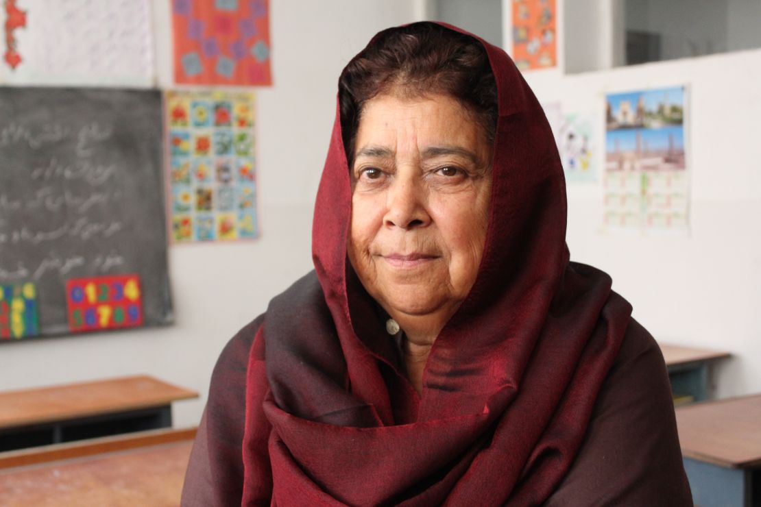 Razia Jan's school teaches math, science, religion and three languages: English, Farsi and Pashto.