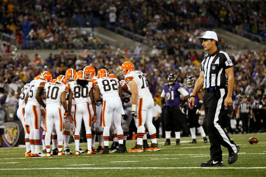 Referee Gene Steratore looks on during Thursday's game between the Browns and Ravens.