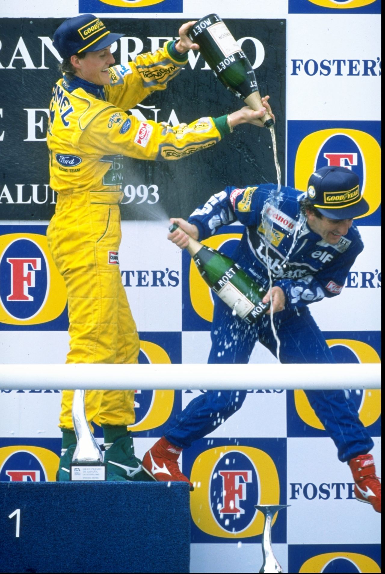 In the latter part of career Prost had to battle with the youthful exuberance of future seven-time champion Michael Schumacher.
