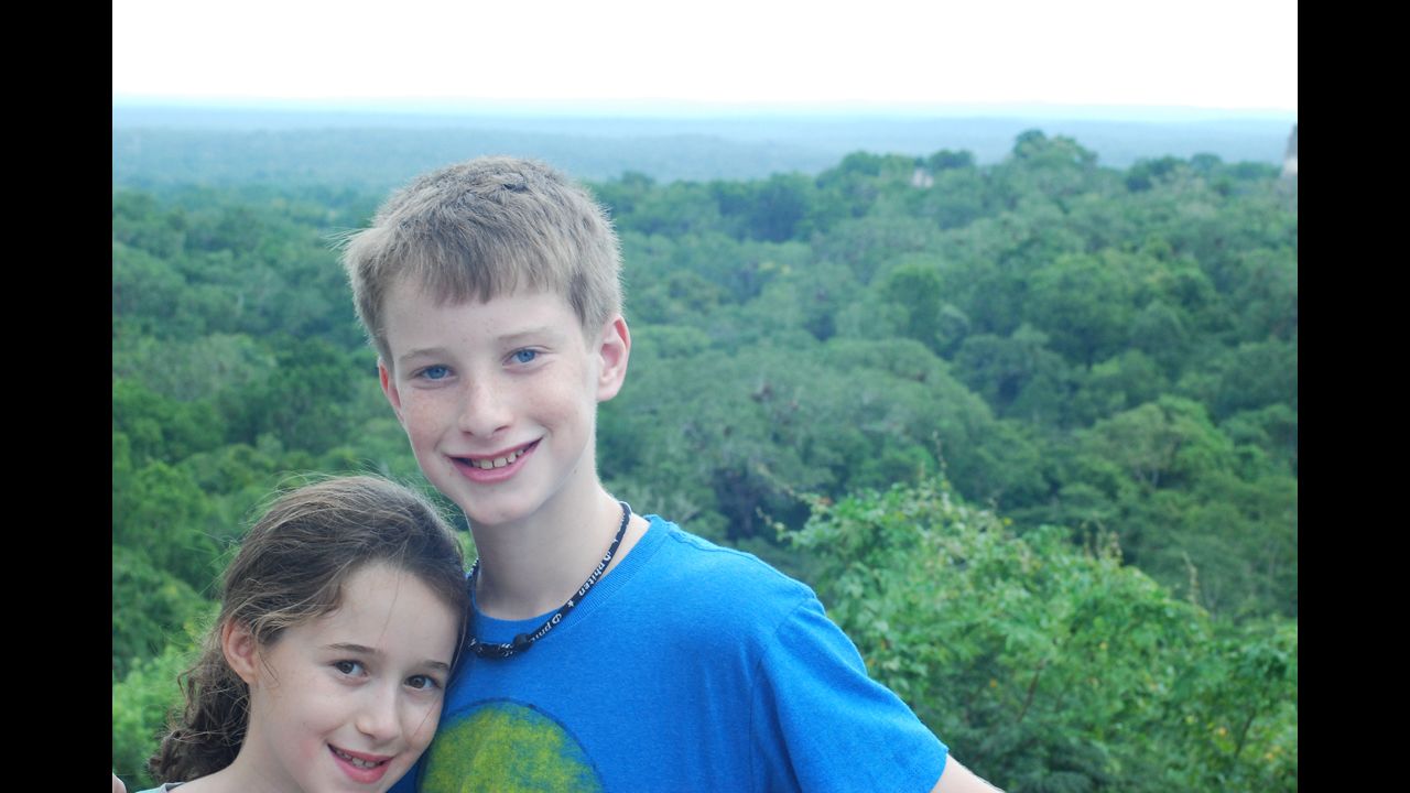 Gilbert's children, Jake and Lexi, in Tikal, Guatemala -- the last family vacation before Gilbert's surgery.