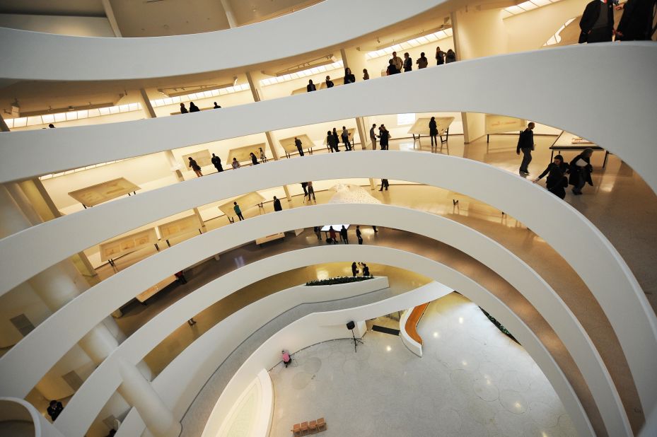 Of course, many non-religious building use similar architectural flourishes to achieve a sense of awe. Concrete ribs are a feature of the Guggenheim Museum of Modern and Contempory Art in New York. The spiral staircase and unusual design keep the mind occupied as you wander through.