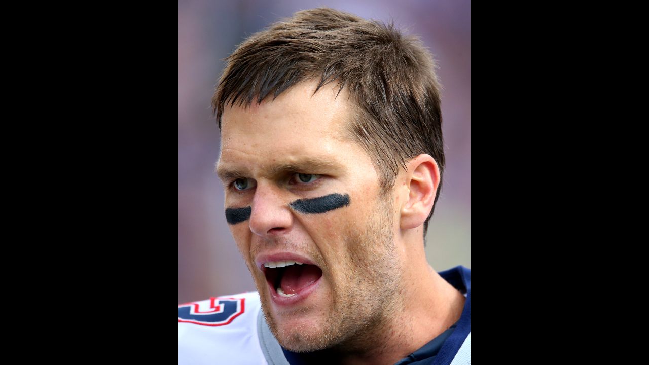 Quarterback Tom Brady of the New England Patriots reacts from the sidelines after a turnover during Sunday's game against the Buffalo Bills at Ralph Wilson Stadium in Orchard Park, New York.