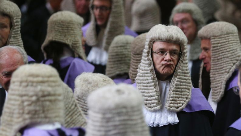 Judges congregate in London's Westminster Abbey before their Annual Service of Thanksgiving on Monday, marking the start of the legal year. 
