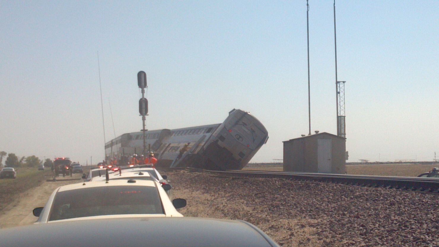 Amtrak Train 712 was traveling south from Oakland to Bakersfield, California when it collided with a big rig, Monday. 