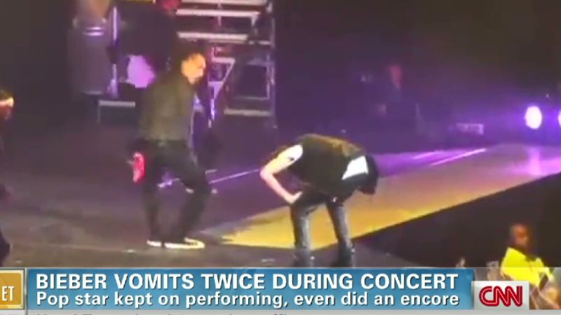Justin Bieber threw up twice during a concert