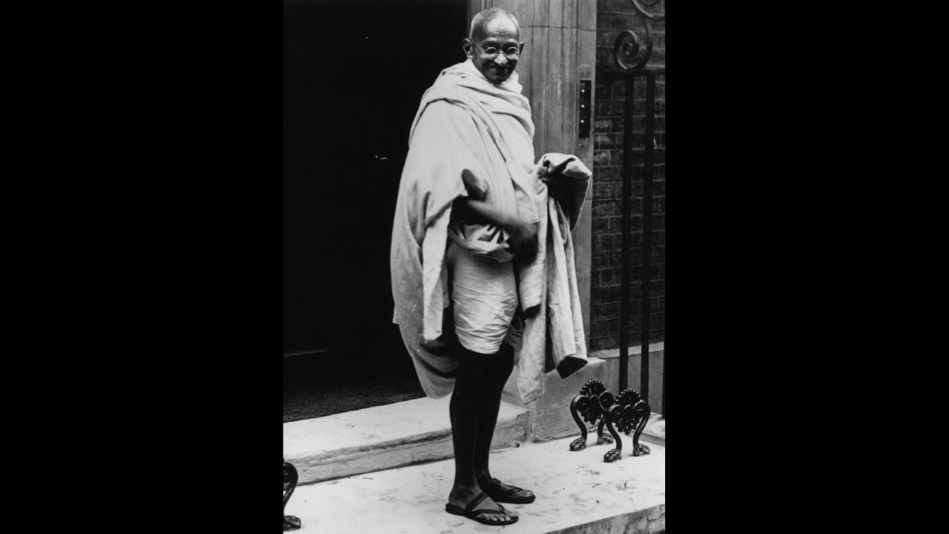 Mahatma Gandhi (1869 - 1948) is seen in London in 1931. 