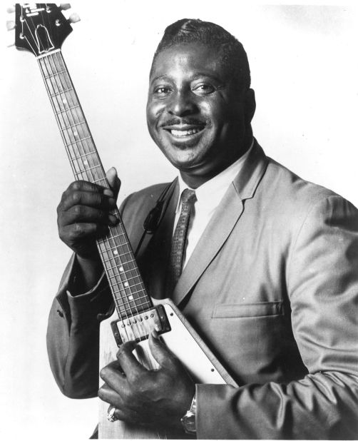 Albert King's husky vocals and signature Gibson Flying V guitar influenced several artists including Eric Clapton and avid fan Stevie Ray Vaughan. Known for such songs as "Don't Throw Your Love on Me So Strong" and "That's What the Blues Is All About," the Mississippi Delta native  was selected for induction after his first nomination. He died in 1992.