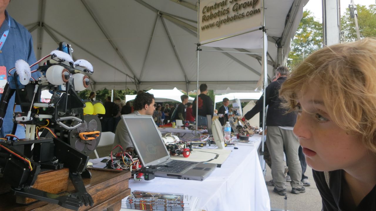 An encounter with a robot at the 2012 Maker Faire.